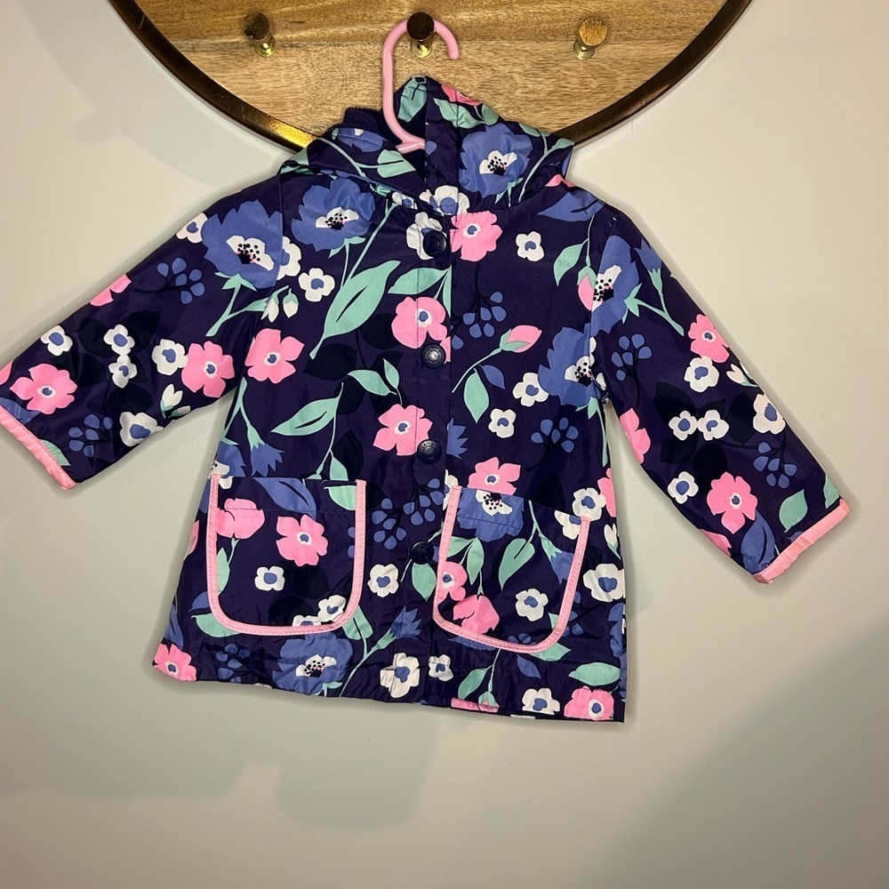 Carter's Floral Raincoat - Navy and Pink​​